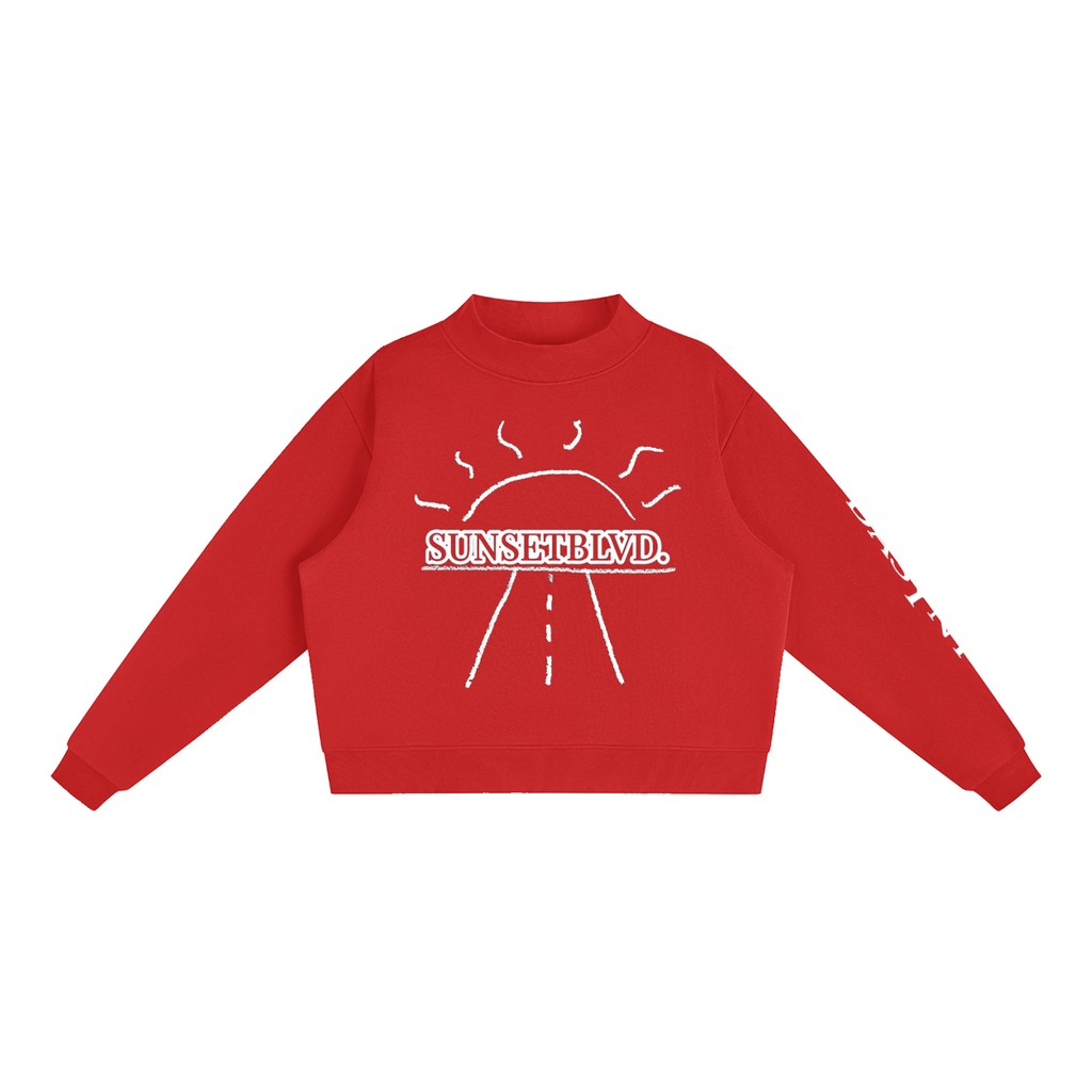 Essential Fleece Mock-Neck Crew Sweatshirt