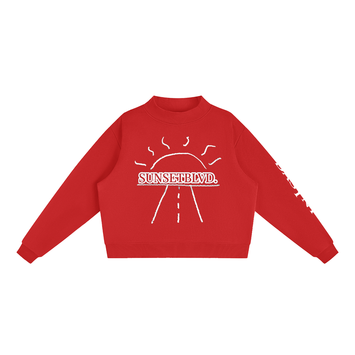Essential Fleece Mock-Neck Crew Sweatshirt