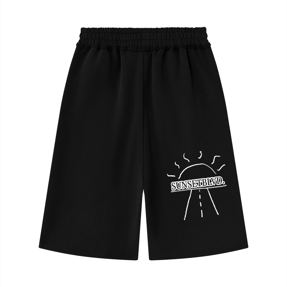 Unisex Raw Edge Fleece Shorts