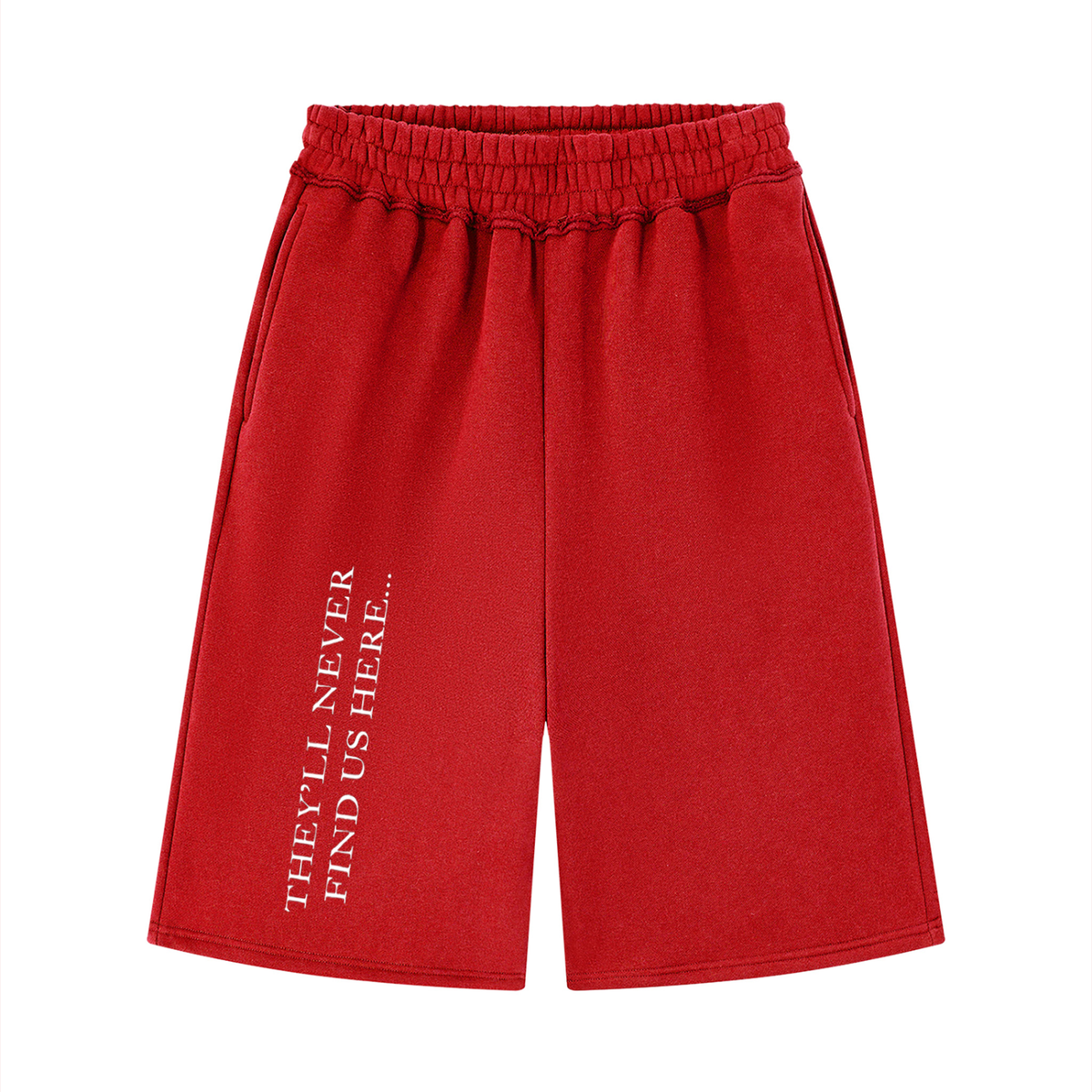 Unisex Raw Edge Fleece Shorts