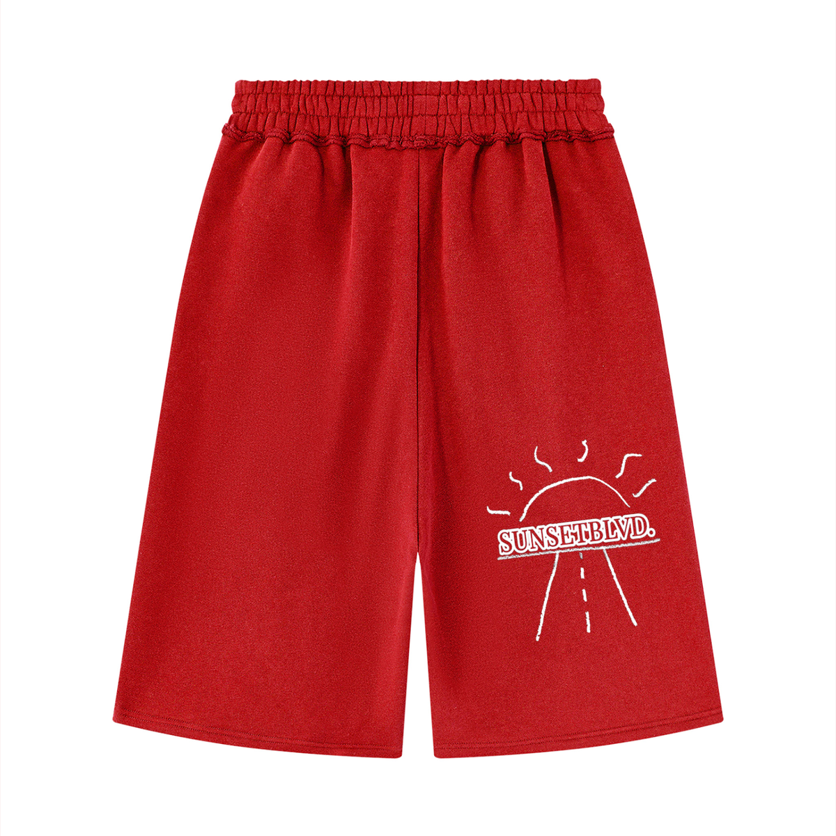 Unisex Raw Edge Fleece Shorts