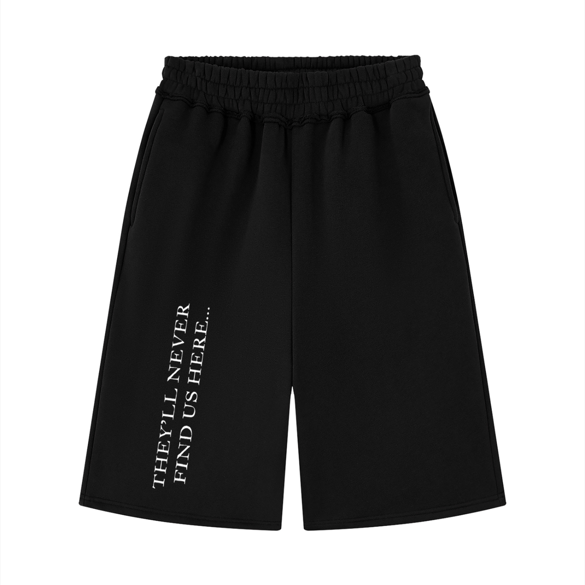 Unisex Raw Edge Fleece Shorts